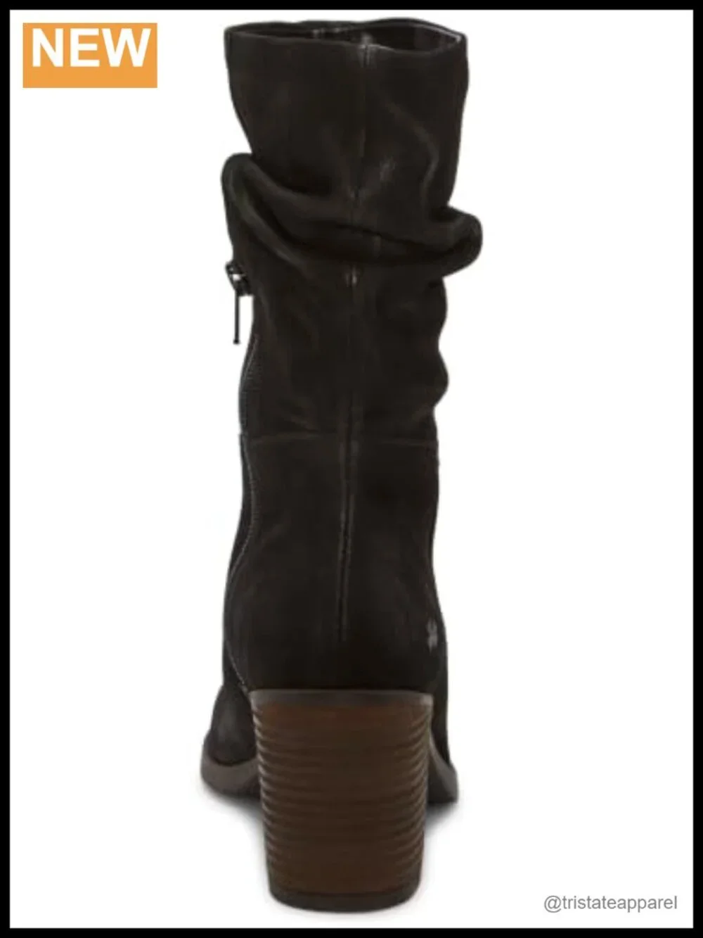 Lucky Brand Bitsie Suede Ankle Bootie Pull-On Stacked Heel